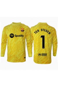 Barcelona Ter Stegen #1 Keeper Fotballdrakt Hjemme Klær 2024-25 Lange ermer